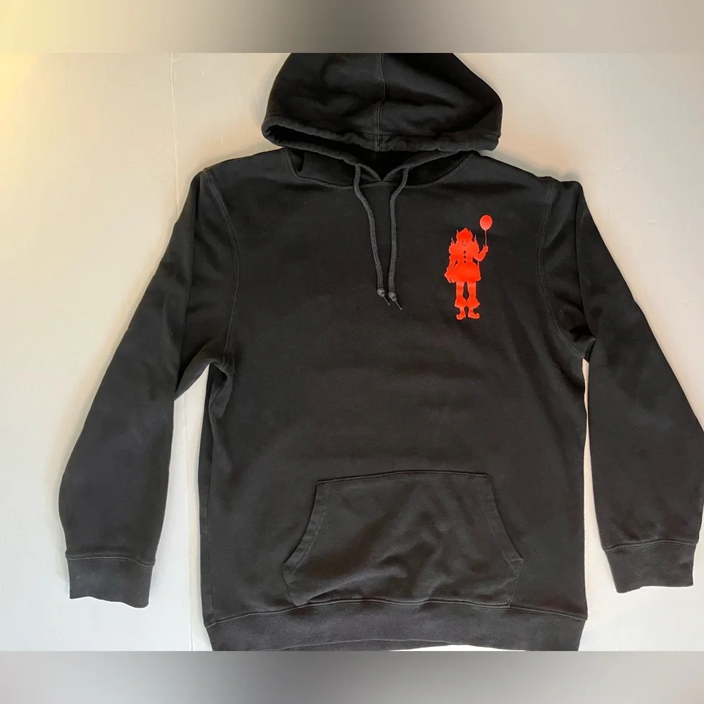 IT Chapter Two Men’s Pullover Hoodie Sweatshirt XL Black Pennywise‎ Movie Rare